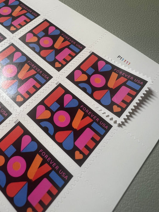 USPS First Class Forever Stamps "LOVE" 2020 (100 Stamps)