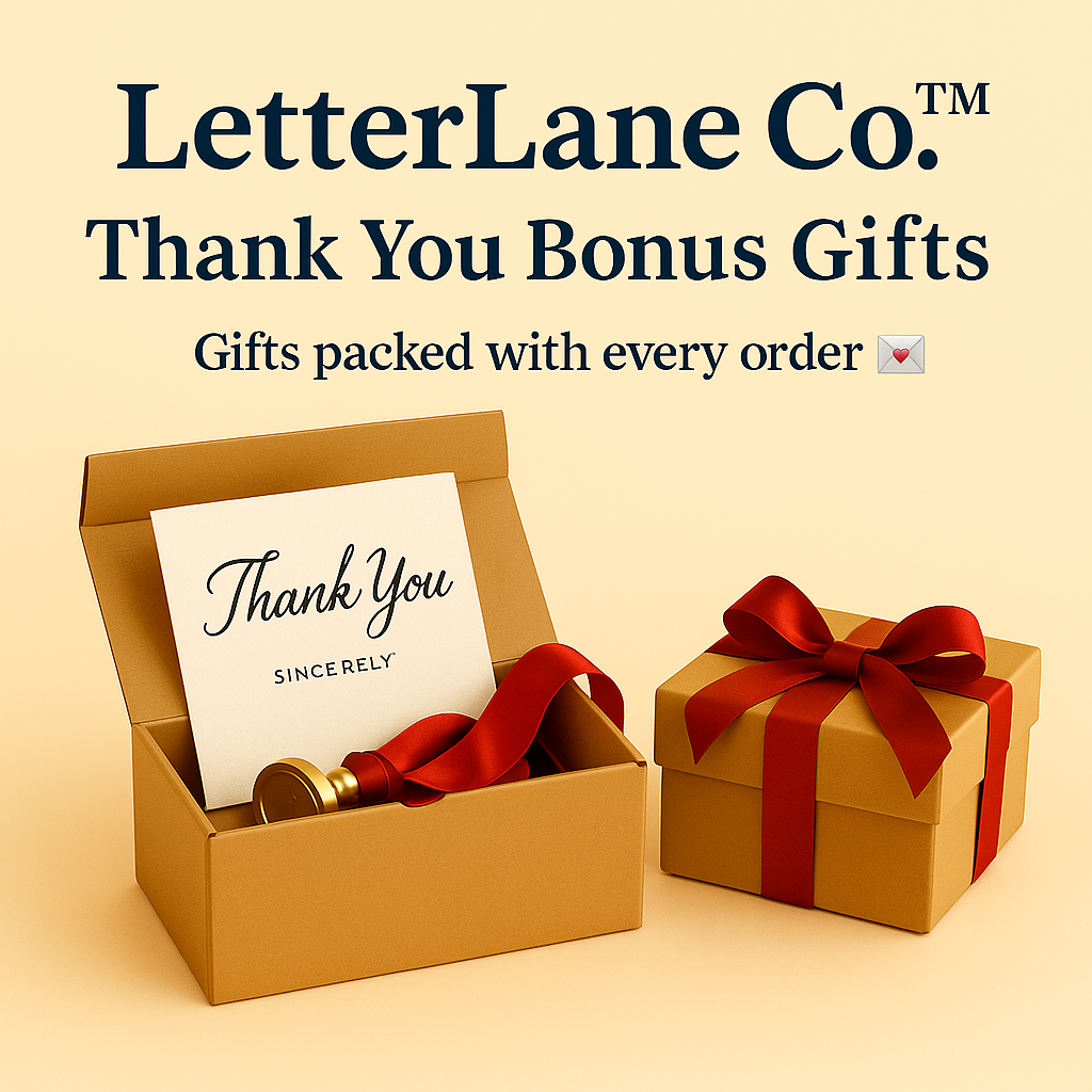LetterLane Co.™ Starter Kit: 500 Envelopes • 140 LOVE Stamps • 100 Writing Sheets (4x6) • FREE Surprise Gifts 💌